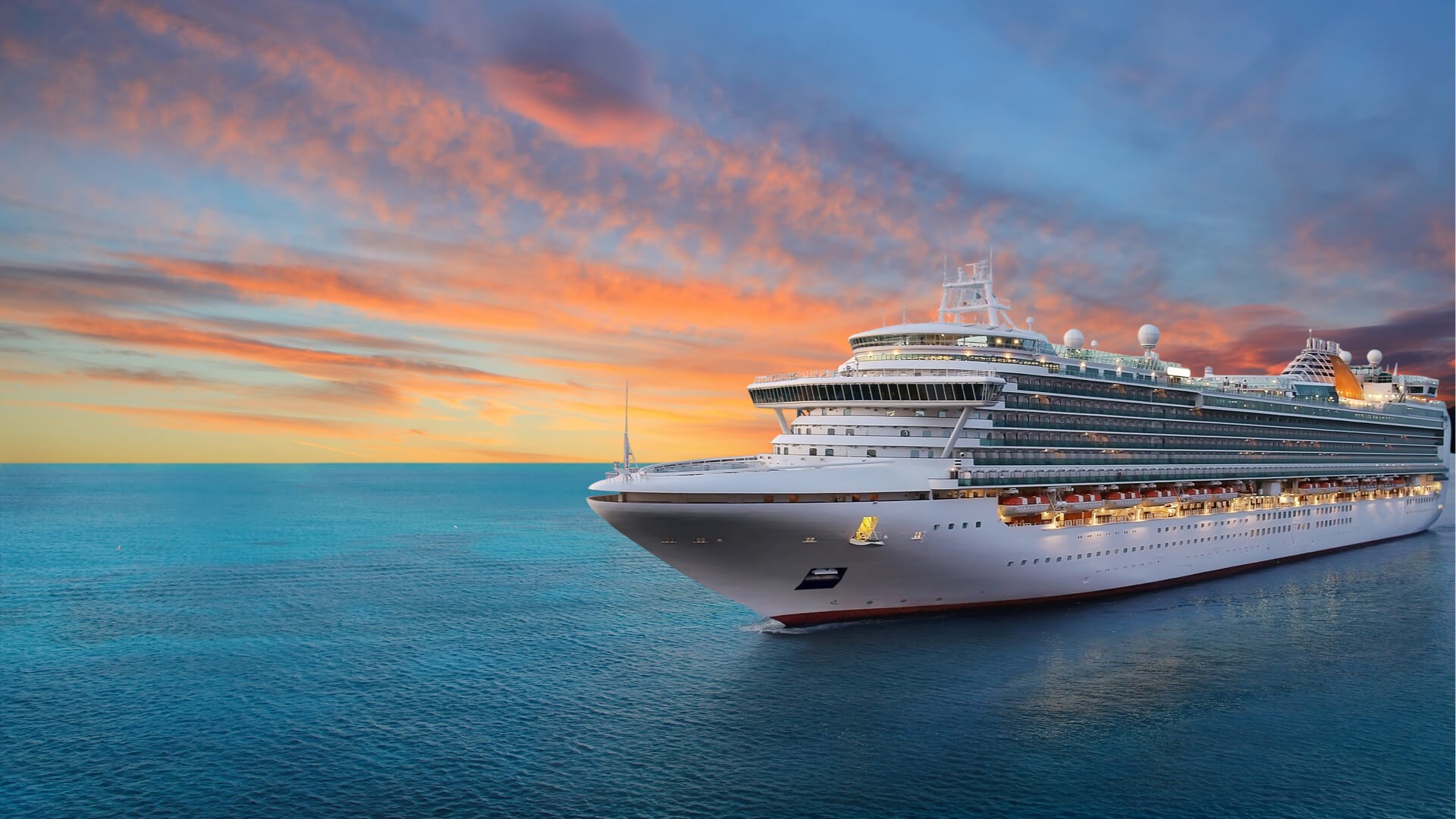 a cruise ship on the ocean